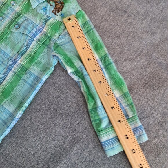 Wrangler Baby Rodeo Vintage Western Embroidered Plaid Shirt - Picture 7 of 10